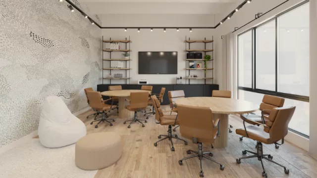 El espacio es de 245m² construidos con 200m² de jardín con piscina, una doble terraza, habitaciones, coworking, living, cocina y espacios comunes.