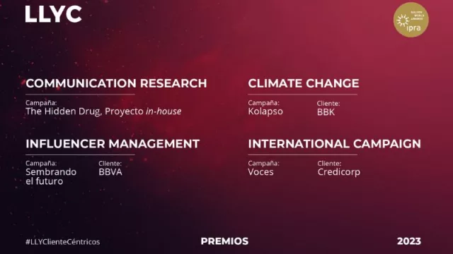 LLYC gana cuatro IPRA Golden Awards (y se convierte en la única española reconocida por proyectos para BBVA, BBK y Credicorp)