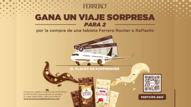 Las tabletas de Ferrero Rocher y Raffaello sorprenden con 15 viajes sorpresa por Europa en su nueva promoción