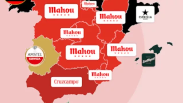 Esta es la cerveza preferida de los españoles en cada comunidad (Mahou domina, menos en Galicia y Cataluña que son territorio de Estrellas)