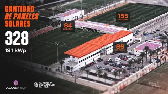 El Valencia CF apuesta por el autoconsumo solar de la mano de Octopus Energy (compañía que está realizando la instalación solar fotovoltaica en la Ciudad Deportiva)