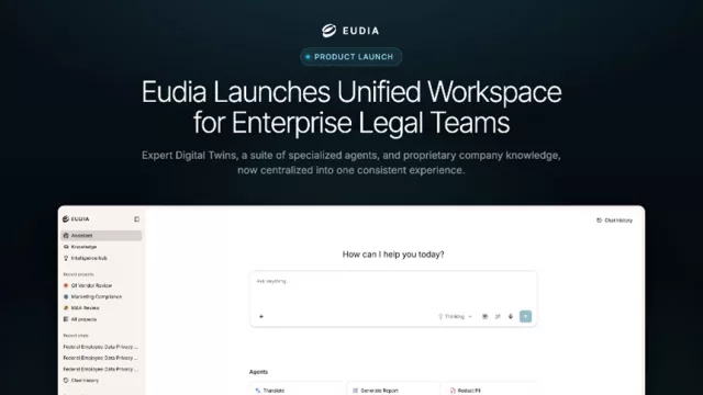 Eudia lanza un espacio de trabajo unificado para equipos legales empresariales