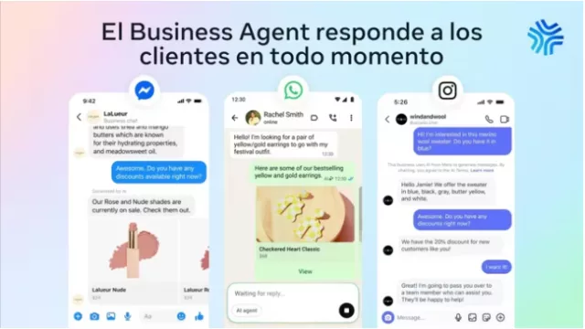 Meta presenta un agente comercial disponible las 24 horas y en idioma local en WhatsApp, Messenger e Instagram