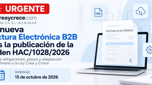 LeyCreaYCrece.com organiza una Masterclass sobre la nueva factura electrónica B2B obligatoria